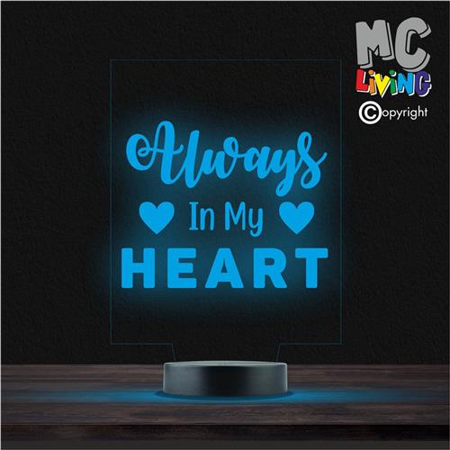 Led Lamp Met Gravering - RGB 7 Kleuren - Always In My Heart