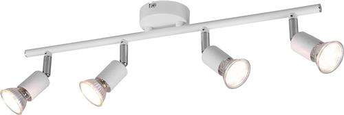 LED Plafondspot - Torna Pamo - GU10 Fitting - 4-lichts - Rond - Mat Wit - Aluminium