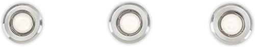Philips Enif inbouwspot 3X GU10 - Mat Chroom/zilver - 50W - 3 stuks