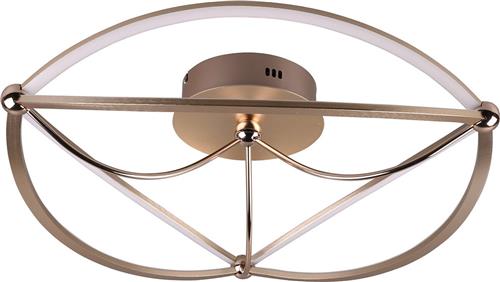 LED Plafondlamp - Plafondverlichting - Torna Charis - 42W - Warm Wit 3000K - Dimbaar - Rond - Mat Goud - Aluminium