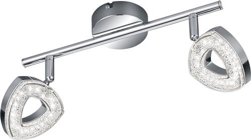 LED Plafondspot - Trion Turon - 8W - Warm Wit 3000K - 2-lichts - Rechthoek - Mat Chroom - Aluminium
