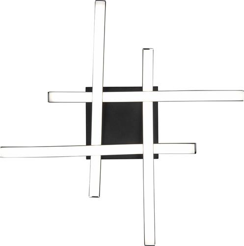LED Plafondlamp - Plafondverlichting - Trion Ritonu - 20W - Natuurlijk Wit 4000K - Dimbaar - Vierkant - Mat Zwart - Aluminium
