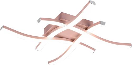 LED Plafondlamp - Plafondverlichting - Torna Ritonu - 20W - Natuurlijk Wit 4000K - Dimbaar - Vierkant - Mat Roségoud - Aluminium
