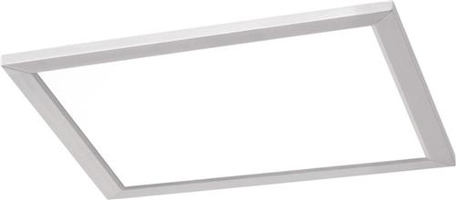 LED Plafondlamp - Plafondverlichting - Torna Povino - 15W - Warm Wit 3000K - Dimbaar - Vierkant - Mat Nikkel - Aluminium