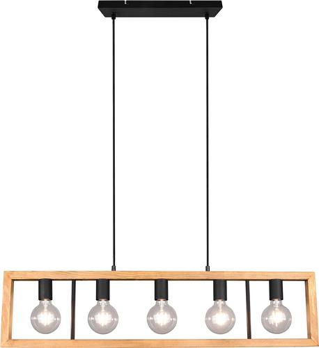 LED Hanglamp - Hangverlichting - Trion Aplon - E27 Fitting - 4-lichts - Rechthoek - Mat Zwart - Aluminium