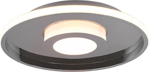 LED Plafondlamp - Badkamerlamp - Torna Asmaya - Opbouw Rond 35W - Spatwaterdicht IP44 - Dimbaar - Warm Wit 3000K - Mat Chroom - Aluminium