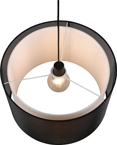 LED Hanglamp - Hangverlichting - Trion Bidon - E27 Fitting - 1-lichts - Rond - Mat Zwart - Aluminium