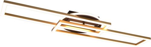 LED Plafondlamp - Plafondverlichting - Torna Tiger - 30W - Aanpasbare Kleur - Afstandsbediening - Dimbaar - Rechthoek - Mat Goud - Aluminium