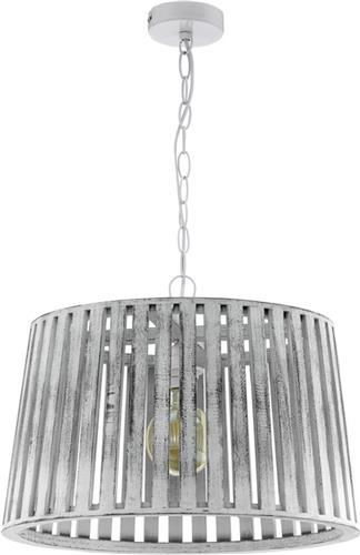 EGLO Kinross 1 Hanglamp - E27 - Staal;Hout - Wit