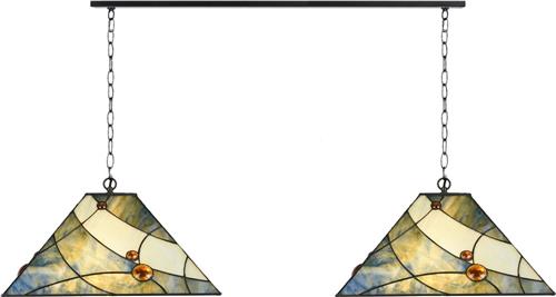Art Deco Trade - 2 x Tiffany Sky Blue met ketting aan plafondbalk