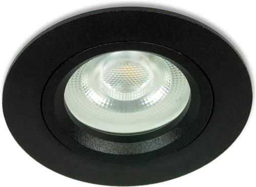LED Mini inbouwspot Milian -Rond Zwart -Warm Wit -Dimbaar -3.6W -Star Trading LED