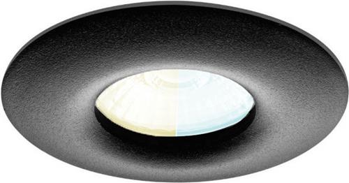 Inbouwspot Minea met Philips HUE White Ambiance - voor badkamer / overkapping / buiten - spot - Zwart - rond - IP65 - GU10 - Buitendiameter: 82MM - boorgat: 70-75MM - min. Inbouwdiepte: 70MM