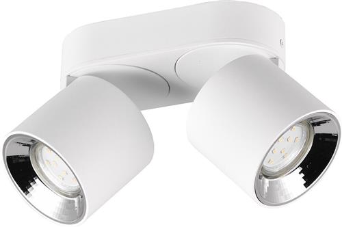 LED Plafondlamp - Plafondverlichting - Trion Pinati - GU10 Fitting - 2-lichts - Rond - Mat Wit - Metaal