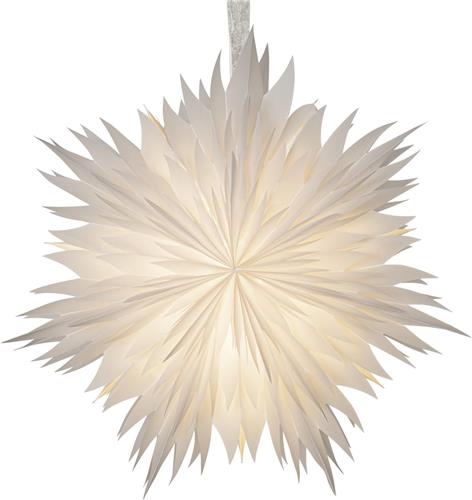 Star Trading papieren ster Dis, wit, met franje, kerstdecoratie, 45 cm