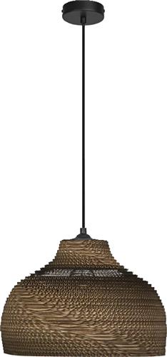 LEDVANCE hanglamp Decor Cardboard Hat bruin van golfkarton, lichtgewicht, E27, 360 mm diameter, lampenkap van gerecycled materiaal, duurzaam dankzij vervangbare lichtbron, eenvoudig te installeren