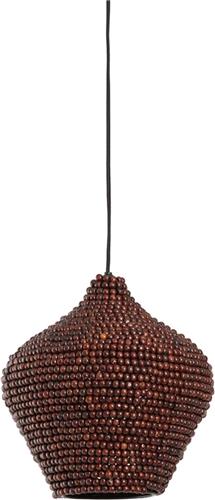 Light & Living Hanglamp Kalenga - Kralen - 28cm - Donkerbruin