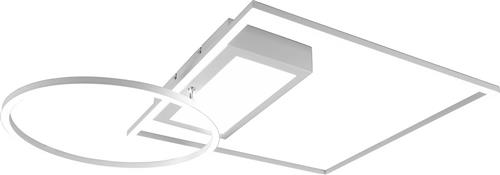 LED Plafondlamp - Plafondverlichting - Trion Dowino - 33W - Aanpasbare Kleur - Afstandsbediening - Dimbaar - Vierkant - Mat Wit - Aluminium