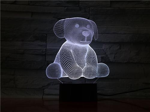 3D Led Lamp Met Gravering - RGB 7 Kleuren - Teddybeer