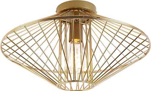 QAZQA zahra - Design Plafondlamp - 1 lichts - Ø 450 mm - Goud/messing - Woonkamer | Slaapkamer | Keuken