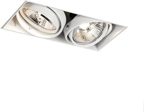 QAZQA oneon trimless 70 - Moderne Inbouwspot - 2 lichts - L 21.7 cm - Wit - Woonkamer | Slaapkamer | Keuken