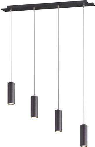 LED Hanglamp - Trion Mary - GU10 Fitting - 4-lichts - Rond - Mat Zwart Aluminium