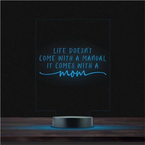 Led Lamp Met Gravering - RGB 7 Kleuren - Life Doesnt Come With A Manual