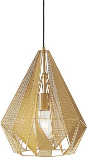 QAZQA carcass - Industriele Hanglamp - 1 lichts - Ø 35 cm - Goud - Industrieel - Woonkamer | Slaapkamer | Keuken
