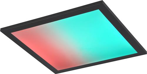 LED Plafondlamp - Plafondverlichting - Trion Atex - 13W - RGBW - Dimbaar - Aanpasbare Kleur - Afstandsbediening - Nachtlamp - Mat Zwart - Metaal