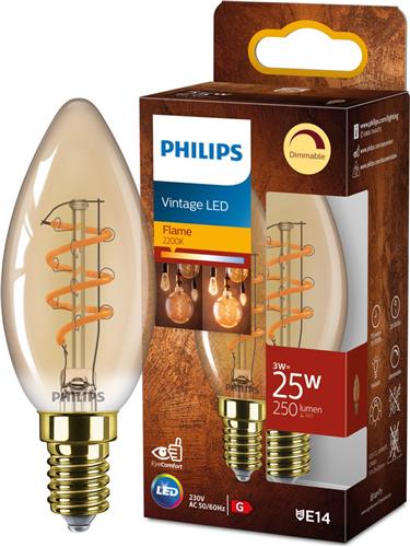 Philips Filamentlamp amber 25W B35 E14