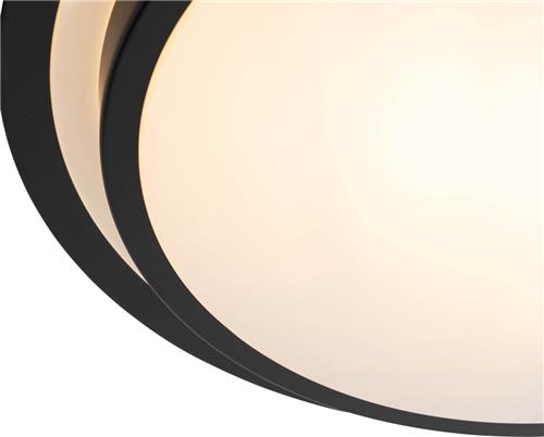 QAZQA walden - Moderne Plafondlamp voor buiten - 1 lichts - Ø 34 cm - Zwart - Buitenverlichting