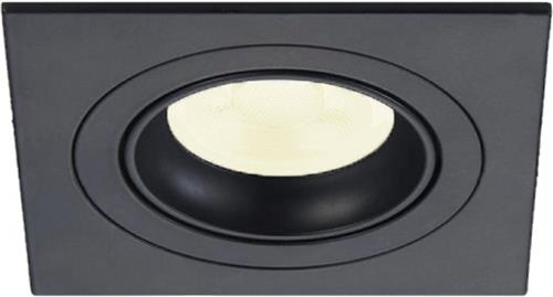 Inbouwspot Hasan met Philips HUE White - inbouwspot - Zwart - vierkant - Voor binnen / woonkamer / keuken / slaapkamer - IP20 - GU10 - Buitendiameter: 92MM - boorgat: 80-82MM - min. Inbouwdiepte: 70MM