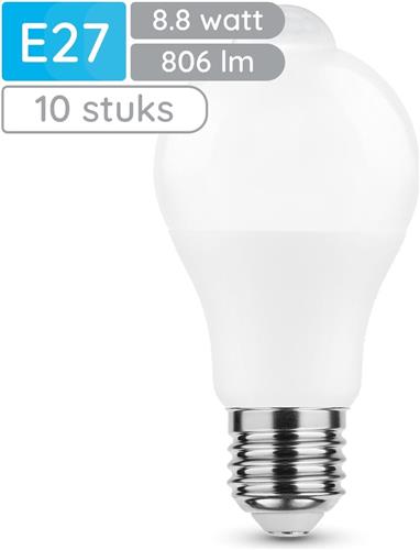Modee Smart E27 LED Lamp 8.8W Bewegingssensor - 806lm - 4000K - Neutraal Wit - Globe A60 - Vervangt 60W Halogeen Gloeilamp - 10 stuks