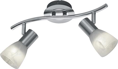 LED Plafondspot - Torna Levino - E14 Fitting - Warm Wit 3000K - 2-lichts - Rechthoek - Mat Nikkel - Aluminium