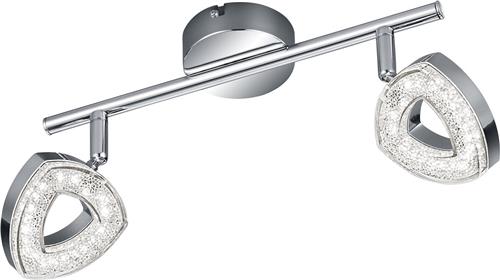 LED Plafondspot - Torna Turon - 8W - Warm Wit 3000K - 2-lichts - Rechthoek - Mat Chroom - Aluminium