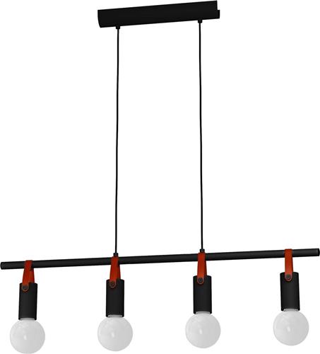EGLO Apricale Hanglamp - E27 - Staal;Leer - Zwart;Bruin