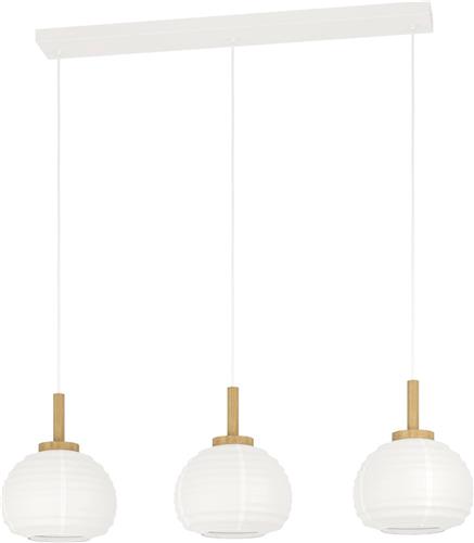 EGLO Summerhill Hanglamp - E27 - 92,5 cm - Wit/Bruin - Papier