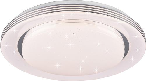 LED Plafondlamp - Plafondverlichting - Torna Atras - 22.5W - Aanpasbare Kleur - Afstandsbediening - Dimbaar - Sterlicht - Rond - Mat Wit - Kunststof