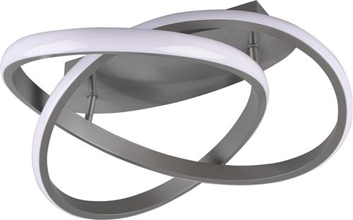 LED Plafondlamp - Plafondverlichting - Trion Corcy - 18W - Natuurlijk Wit 4000K - Dimbaar - Rond - Mat Nikkel - Aluminium