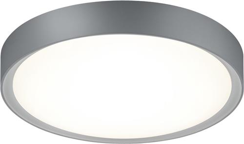 LED Plafondlamp - Badkamerlamp - Trion Clirno - 18W - Warm Wit 3000K - Spatwaterdicht IP44 - Opbouw Rond - Mat Titaan - Kunststof