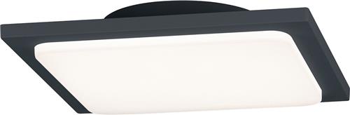 LED Plafondlamp - Badkamerlamp - Trion Tovery - Opbouw Vierkant 18W - Waterdicht IP54 - Warm Wit 3000K - Mat Antraciet - Aluminium