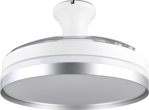 LED Plafondlamp met Ventilator - Plafondventilator - Trion Berga - 35W - Aanpasbare Kleur - Afstandsbediening - Dimbaar - Rond - Titaan - Kunststof