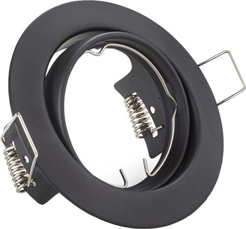 Spot Armatuur GU10 - Torna - GU10 Inbouwspot - Rond - Zwart - Aluminium - Kantelbaar Ø83mm
