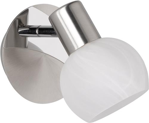 LED Wandspot - Torna Besina - E14 Fitting - Rond - Mat Nikkel - Aluminium