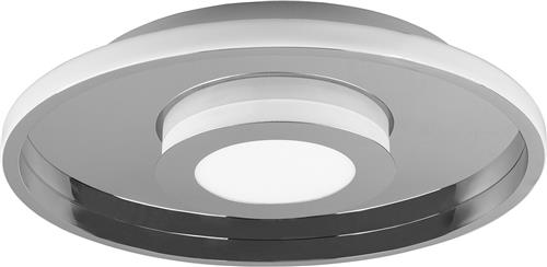 LED Plafondlamp - Badkamerlamp - Trion Asmaya - Opbouw Rond 35W - Spatwaterdicht IP44 - Dimbaar - Warm Wit 3000K - Mat Chroom - Aluminium