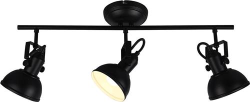 LED Plafondspot - Trion Gini - E14 Fitting - 3-lichts - Rechthoek - Mat Zwart - Aluminium