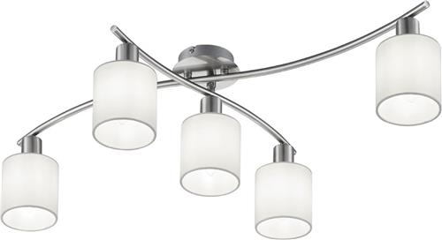 LED Plafondlamp - Torna Gorino - E14 Fitting - 5-lichts - Rond - Mat Wit - Aluminium