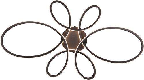 LED Plafondlamp - Plafondverlichting - Torna Crowl - 32W - Natuurlijk Wit 4000K - Dimbaar - Mat Zwart - Metaal