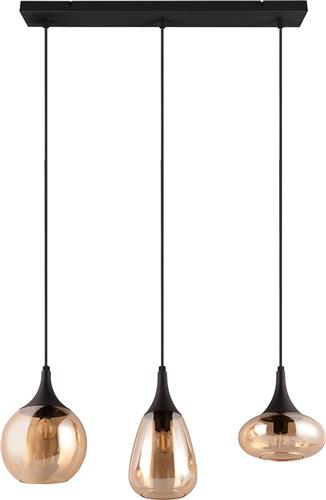 LED Hanglamp - Hangverlichting - Torna Lidia - E14 Fitting - 3-lichts - Rond - Mat Zwart - Metaal