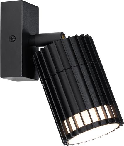 QAZQA boris - Design Wandlamp voor buiten - 1 lichts - Ø 7 cm - Zwart - Buitenverlichting