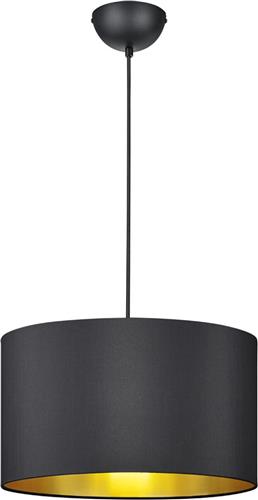LED Hanglamp - Hangverlichting - Torna Hostons - E27 Fitting - Rond - Mat Zwart - Textiel